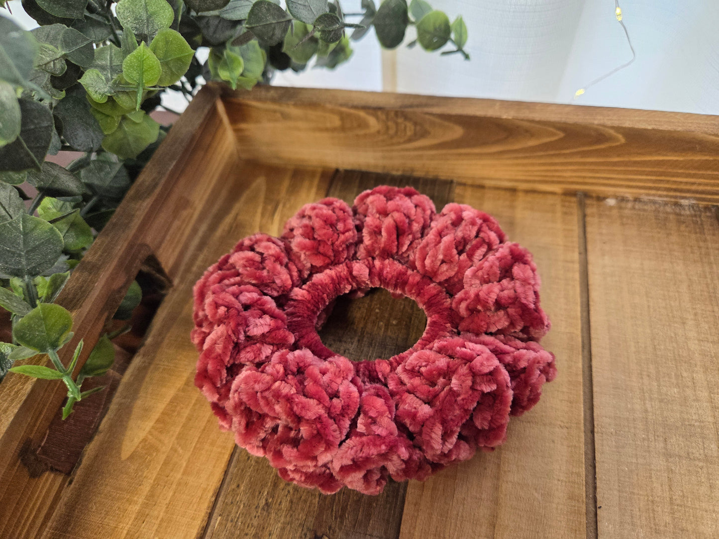 Velvet Scrunchie (Dark Pink)