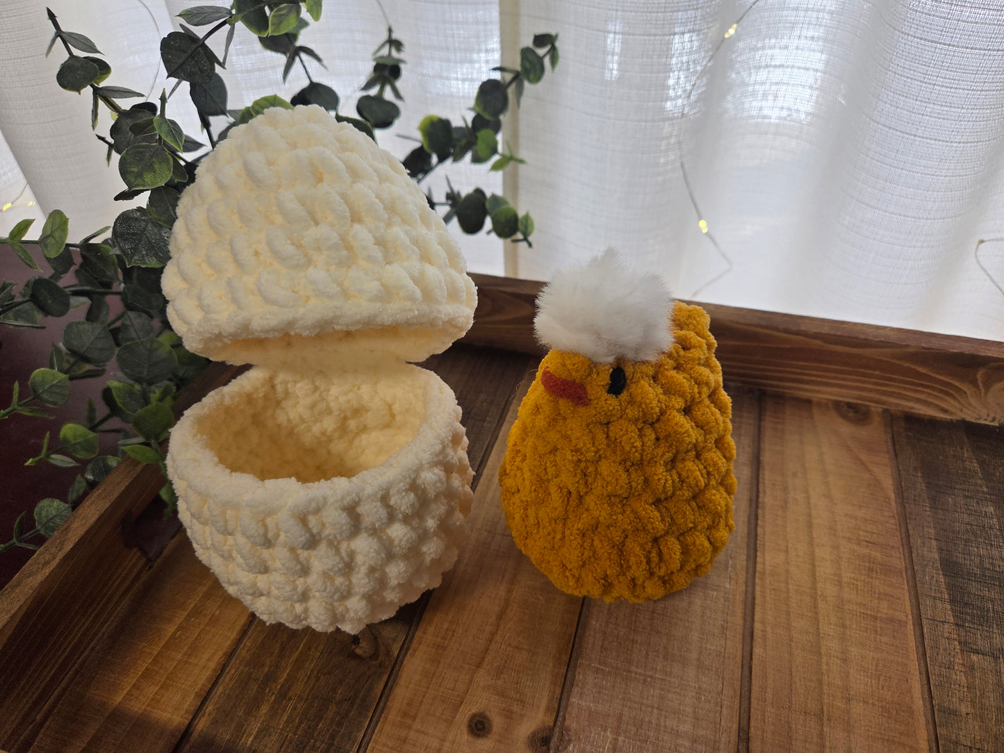 Hatching Chick in Egg (White Egg & Yellow Chick)