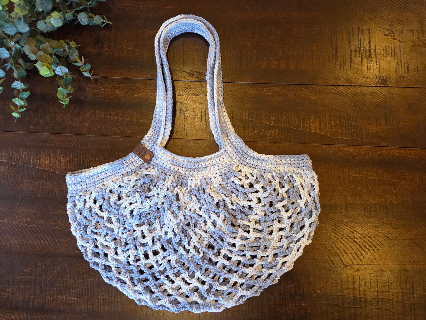 Denim Mesh Market Bag