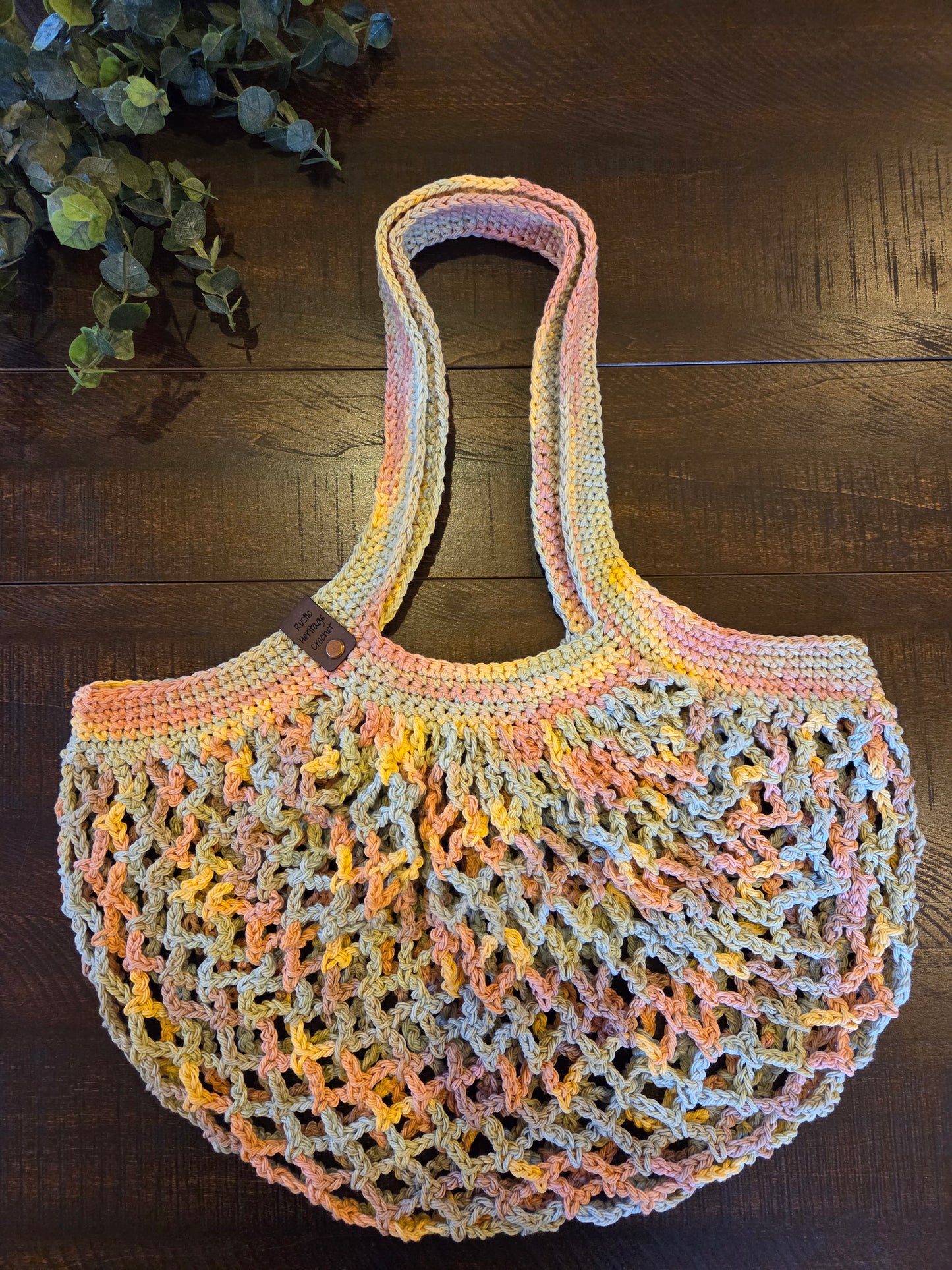 Butter Cream Mesh Market Bag