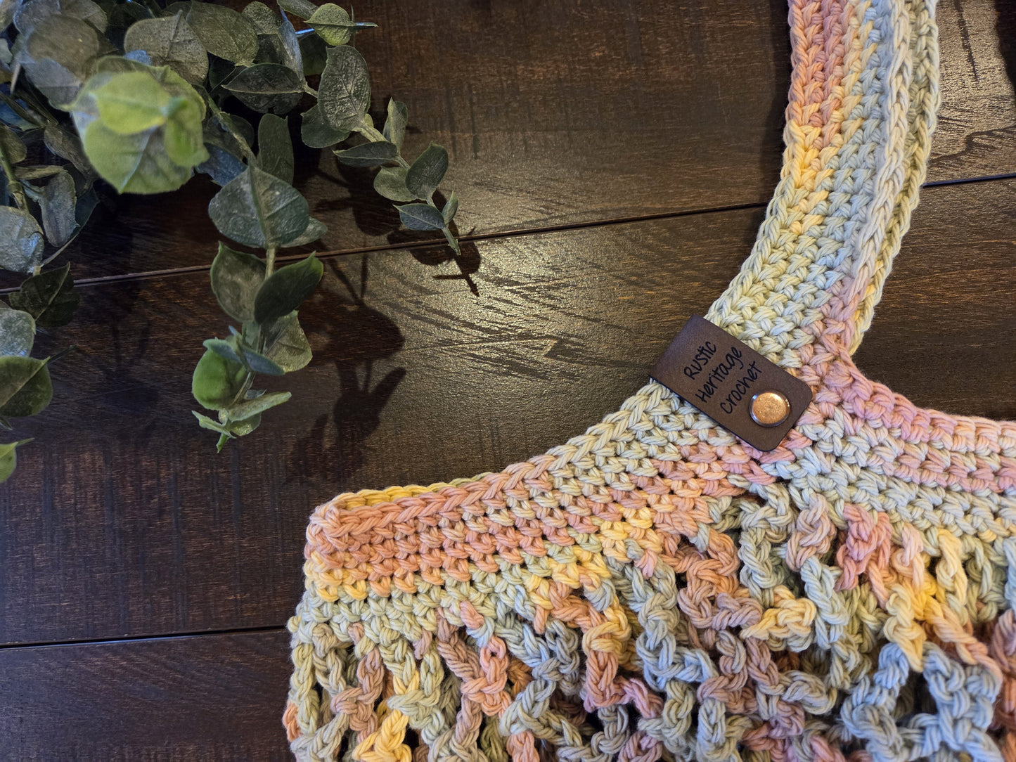 Butter Cream Mesh Market Bag