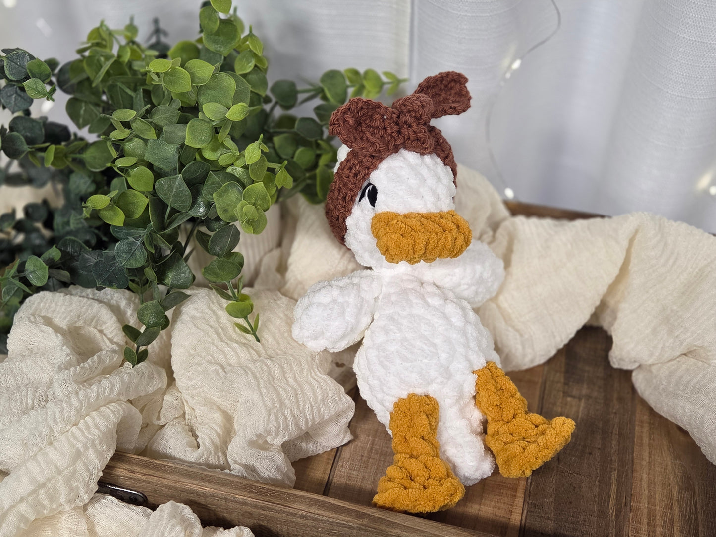 Baby Della Duck Snuggler - Cranberry Headband