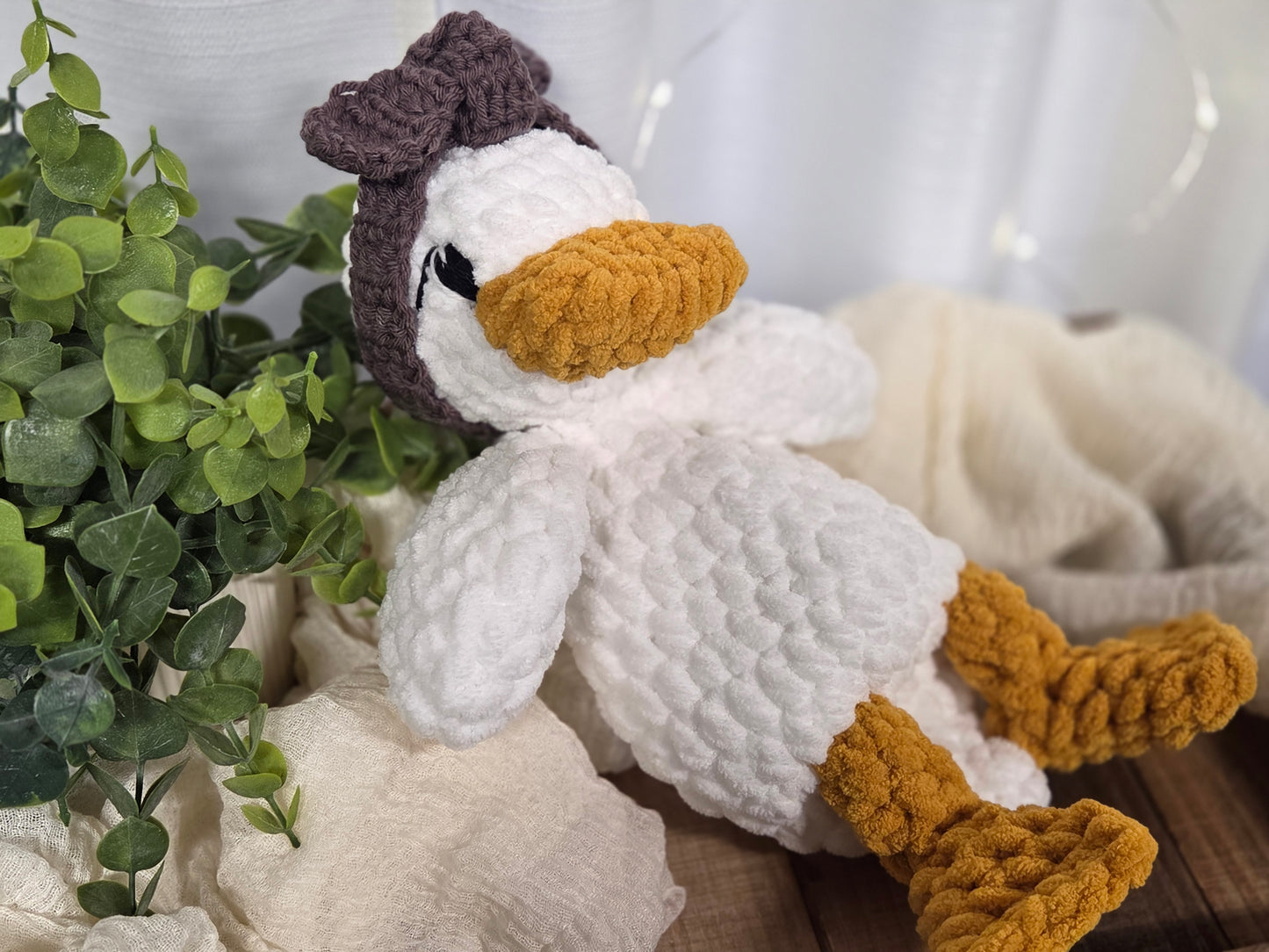 Della Duck Snuggler - Purple Headband