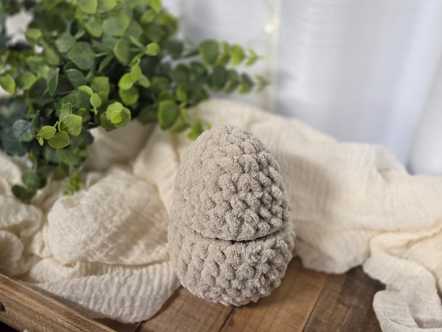 Hatching Chick - Almond Colored Egg & Dark Orange Chick