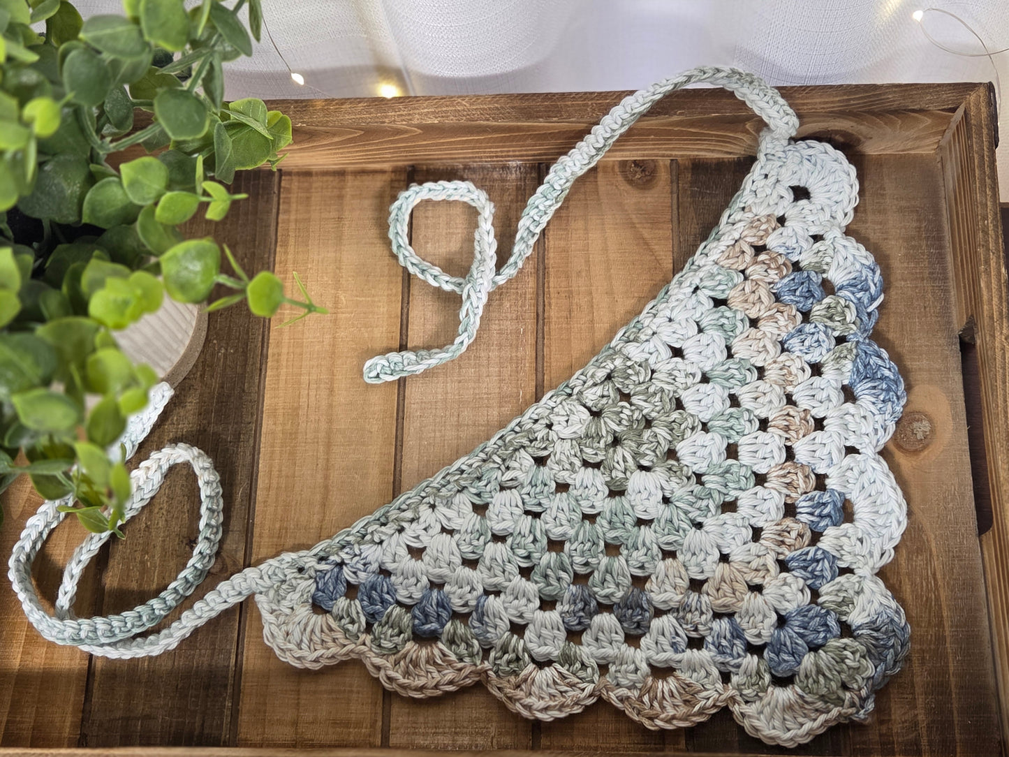 Granny Stitch Bandanas - SET OF 3 - White, Brown, and Moonlit Frost