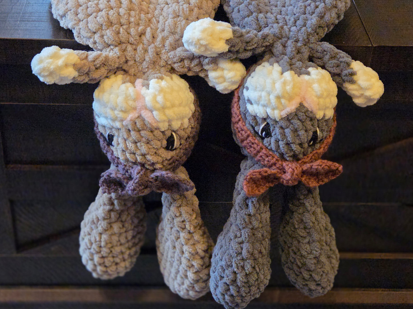 Bonnie Bunny Snuggler - Dark Navy/Gray Speckled Bunny with Light Blue Headband