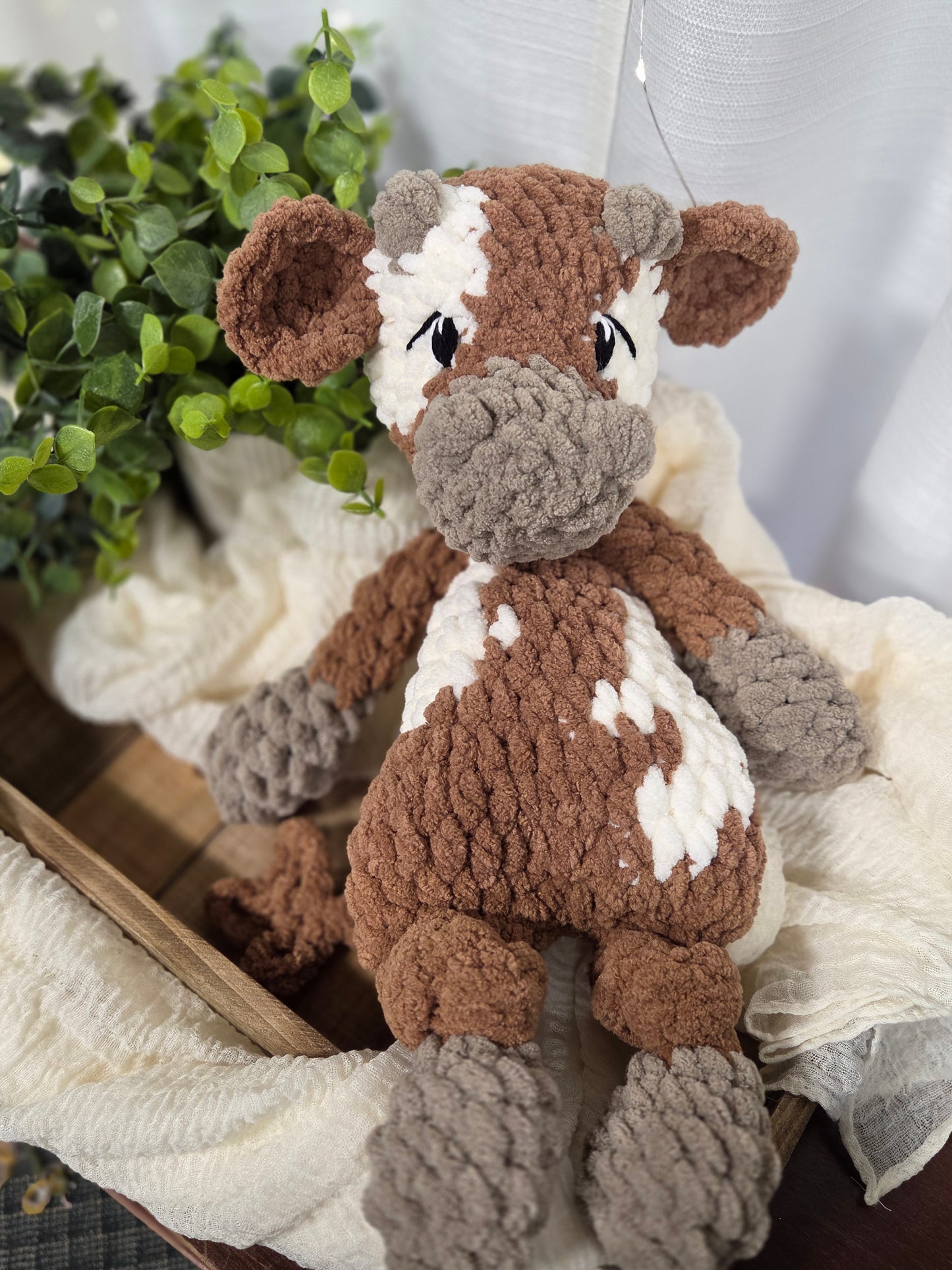 Dairy Cow Snuggler - Brown & Cream