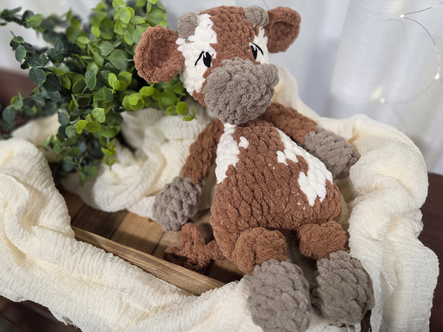 Dairy Cow Snuggler - Brown & Cream