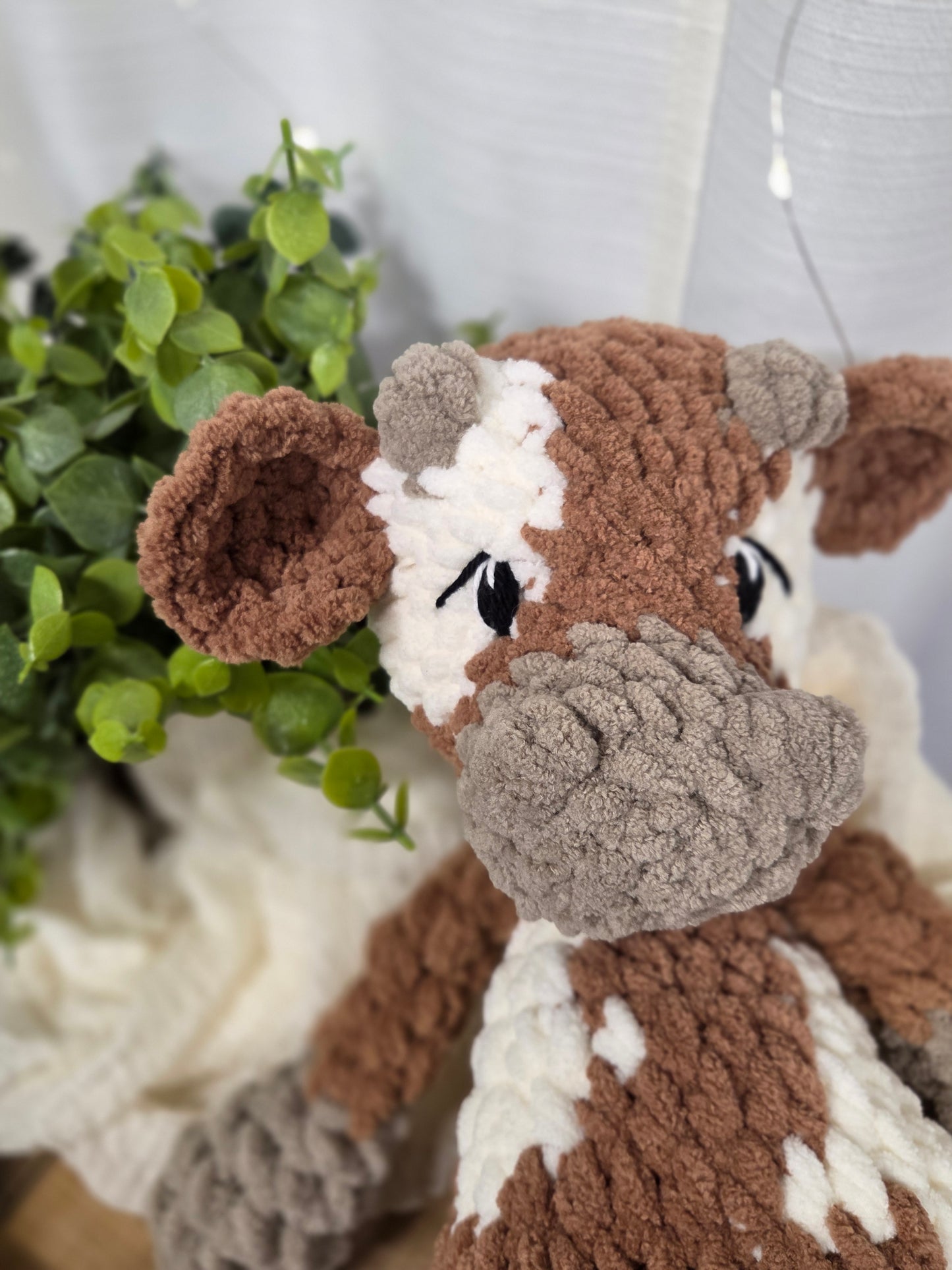 Dairy Cow Snuggler - Brown & Cream