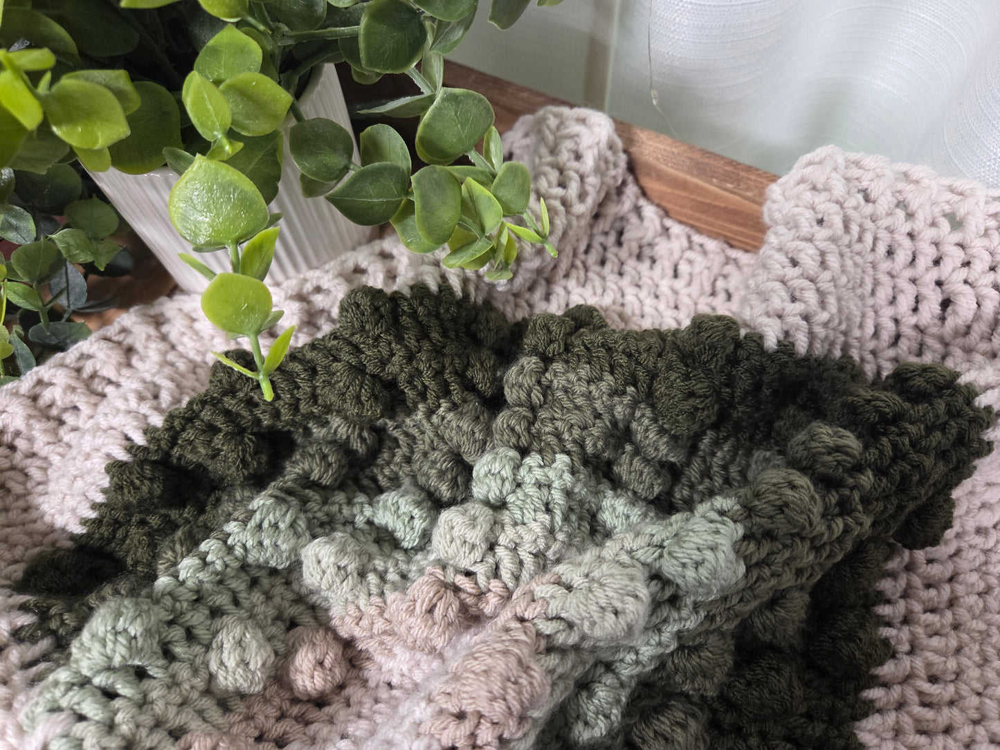 Rainbow Baby Lovey Blanket - Greens & Neutrals