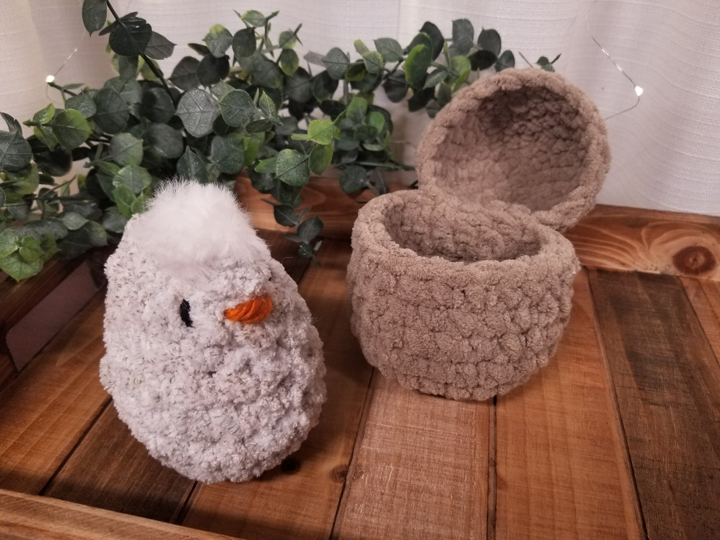 Hatching Chick in Egg (Brown Egg & Light Gray Chick)