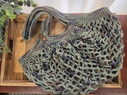 Green Camo Mesh Market Bag