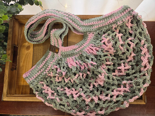Pink Camo Mesh Market Bag