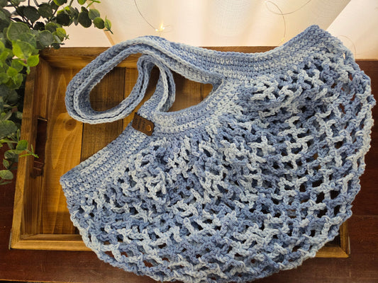 Denim Mesh Market Bag
