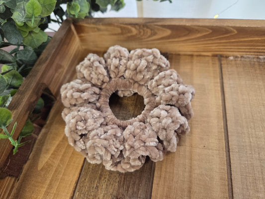 Velvet Scrunchie (Light Brown/Tan)