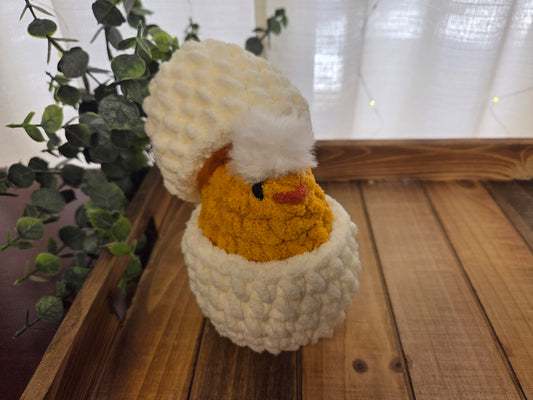 Hatching Chick in Egg (White Egg & Yellow Chick)