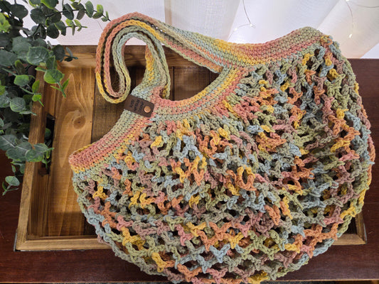 Butter Cream Mesh Market Bag