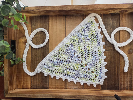Picot Bandana - Blue & Green Sprinkles