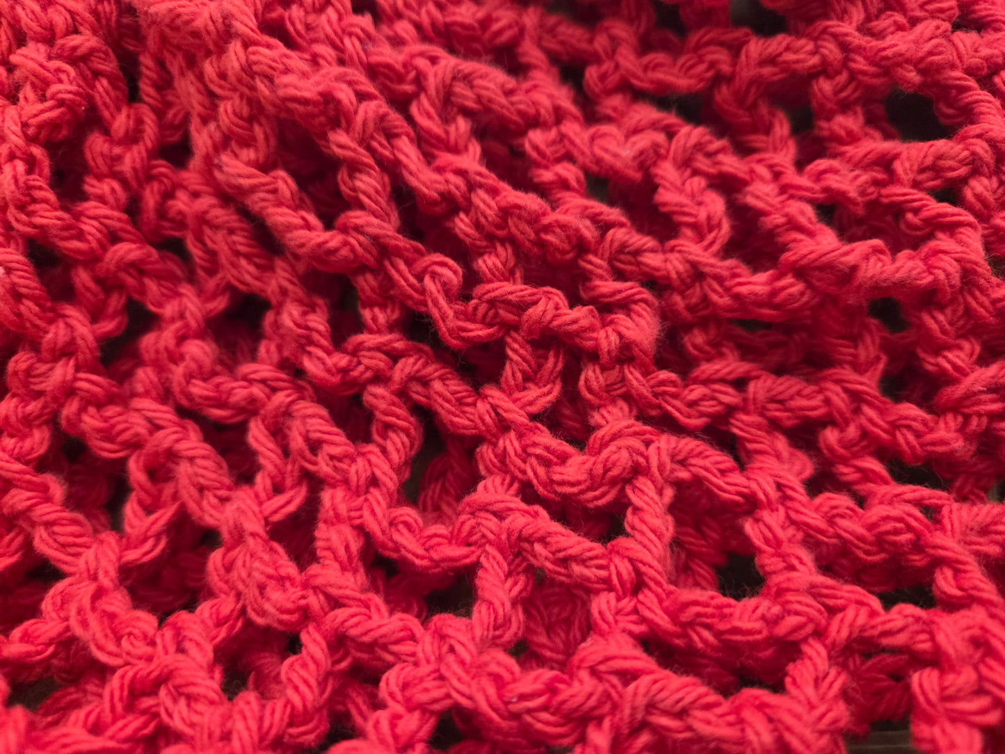 Cherry Red Mesh Market Bag