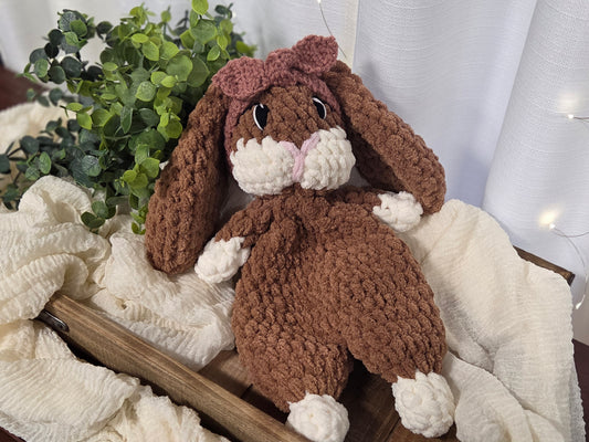 Bonnie Bunny Snuggler - Brown Bunny with Pink Headband