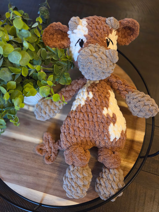 Dairy Cow Snuggler - Brown & Cream